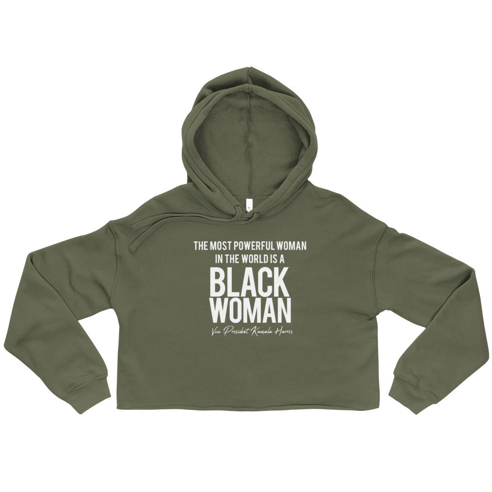 Most Powerful Black Woman Crop Hoodie